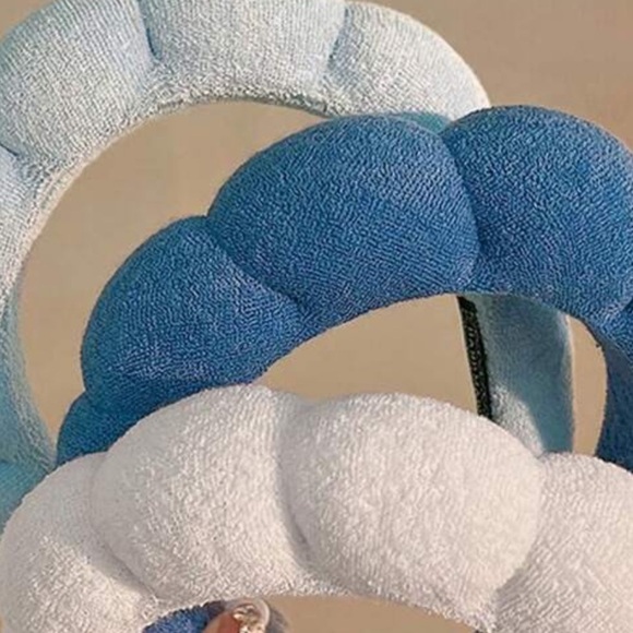 3pcs Women's Thick Fuzzy headbands light blue/ brown combo 3 pack NTW - Picture 3 of 16